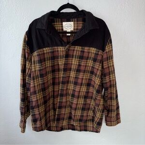 St. John's Bay Black and Brown Plaid Shirt Jacket
